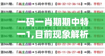 一碼一肖期期中特一1,目前現象解析描述_輕奢版DYV7.50