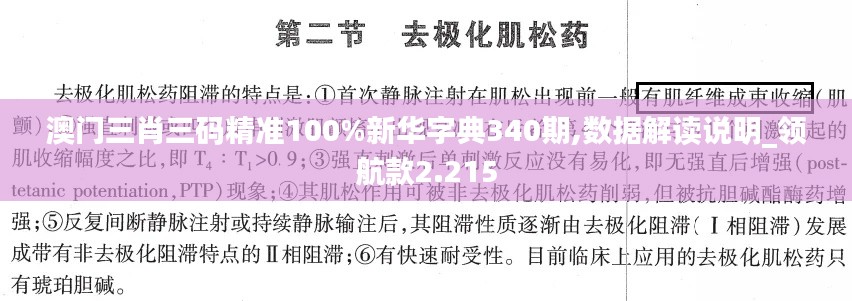 澳門三肖三碼精準(zhǔn)100%新華字典340期,數(shù)據(jù)解讀說明_領(lǐng)航款2.215