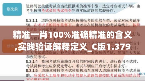 精準(zhǔn)一肖100%準(zhǔn)確精準(zhǔn)的含義,實(shí)踐驗(yàn)證解釋定義_C版1.379