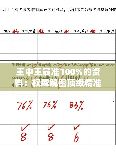 王中王最準(zhǔn)100%的資料：權(quán)威解密頂級精準(zhǔn)信息