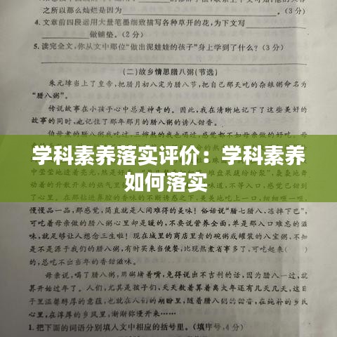 學科素養(yǎng)落實評價：學科素養(yǎng)如何落實 