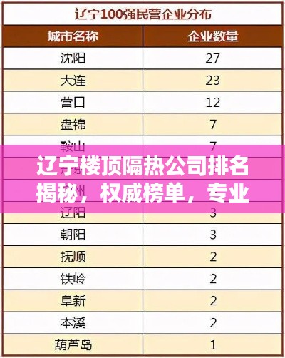 遼寧樓頂隔熱公司排名揭秘，權威榜單，專業企業一網打盡！